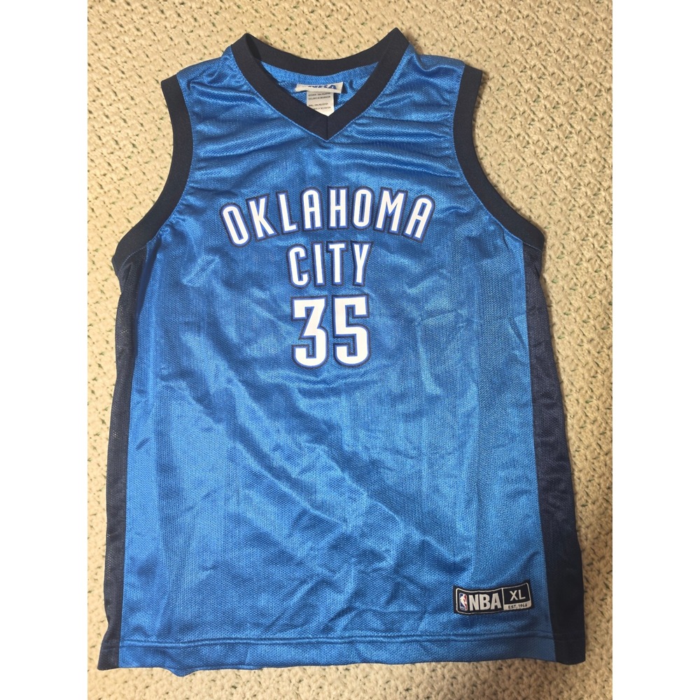 NBA Oklahoma City Thunder Kevin Durant Jersey Youth XL Blue Excellent Mesh 35